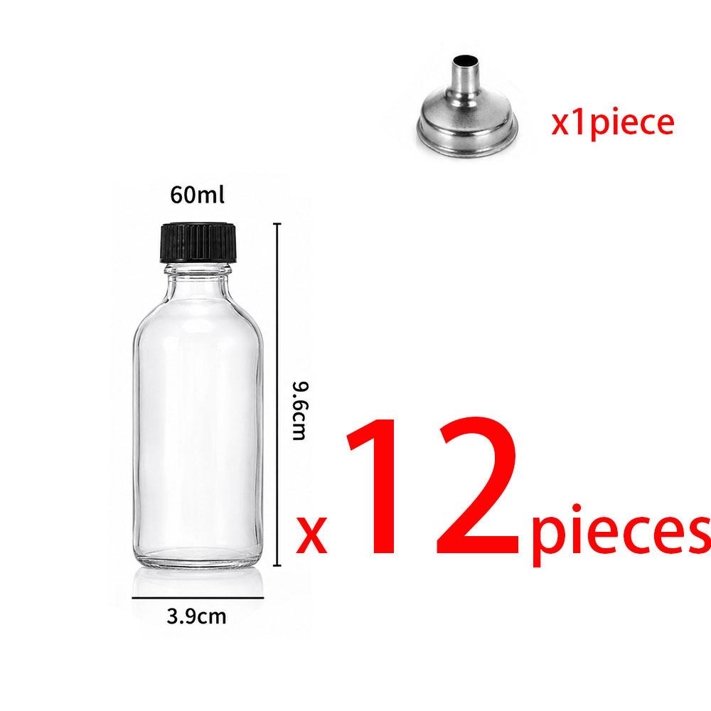Modern Glass Liquid Bottles with Lids,Suitable for Ginger Juice,Oil,Mini-60Ml Eco-Friendly Juice Containers with Pouring Funnel