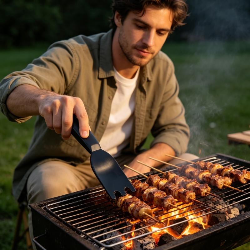 Heavy Duty Nylon Scrapers For Grills With 4 Cleaning Sponges Efficient Tool For Removing Food Residues And Greases