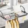 Retractable Balcony Clothes Rack for Drying: Rail for Windows, Radiators, and Railing Shoes.