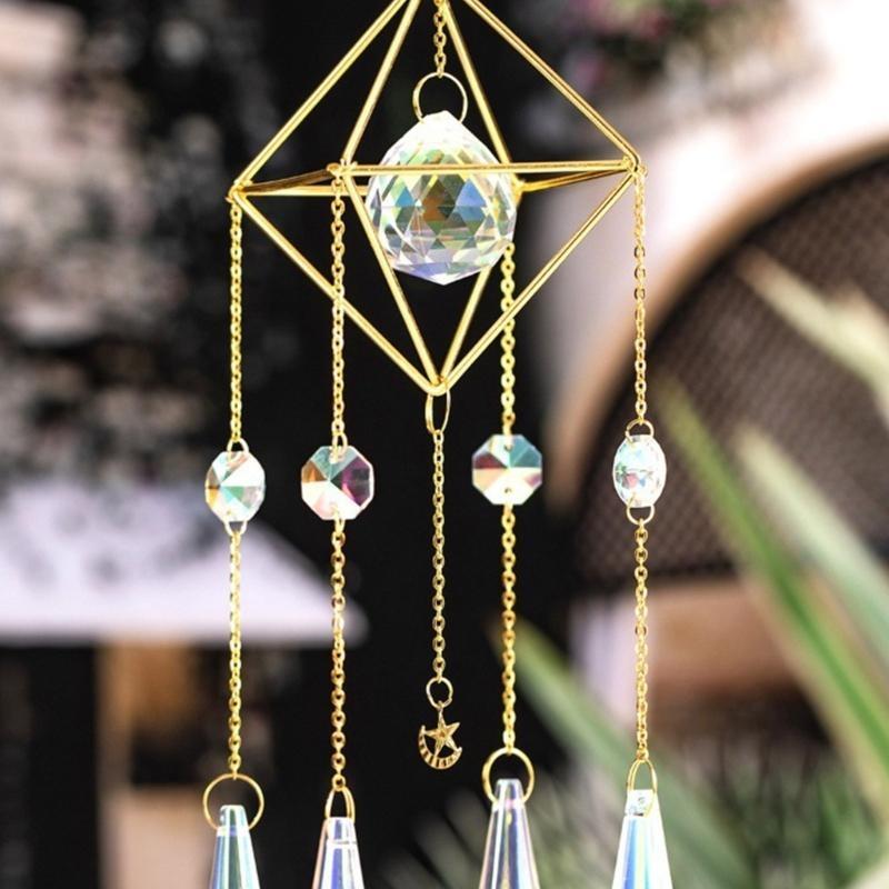  Crystal Suncatchers Window Hanging Ornament Prism Wind Chimes Dreamcatchers for Indoor and Outdoor Decors Ornament Gift