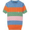Polo Color Block Pullover Round Neck Short Sleeve Knit Top Women Tops Multicolor WMPOSWENC020972-999