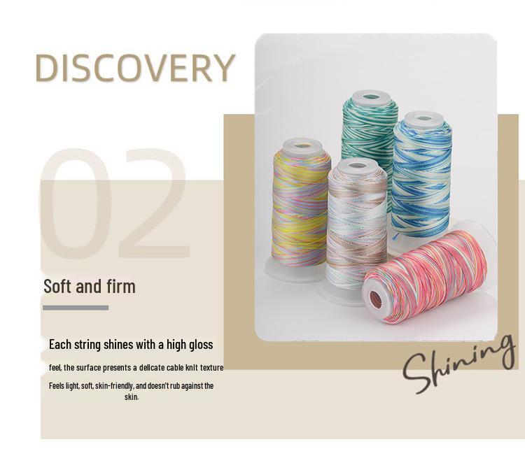 18-Strand Variegated Yarn Bracelet Weaving Cord – Gradient Dragon Scale Koi Thread DIY Material