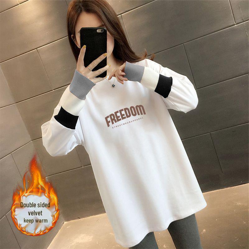 

Women s Pure Cotton Long Sleeve Knit Top, 2025 Slimming Chic Mid-Length for Spring & Autumn M (recommended 70-110 jin)