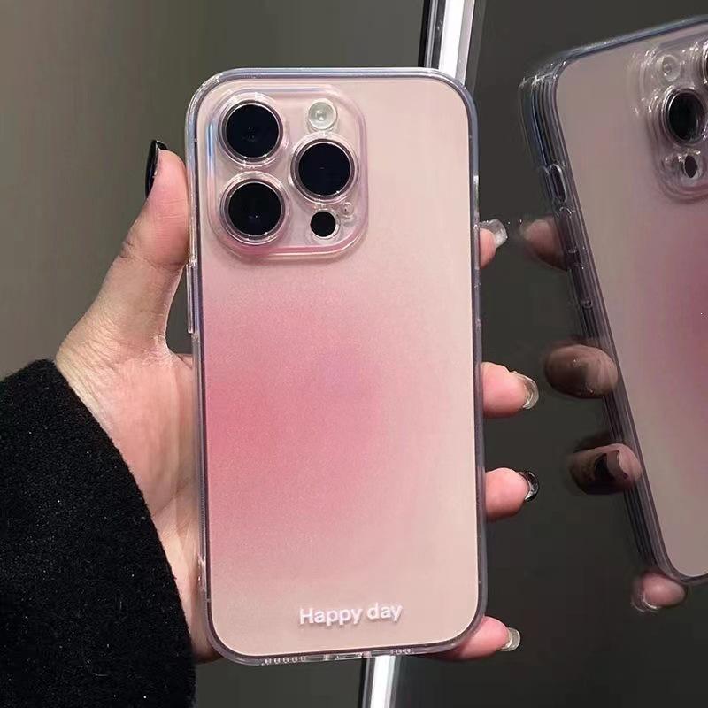 New Applicable Apple 16pro Mobile Phone Case Iphone15 Advanced Sense Niche 13promax Blush Gradual Change Powder