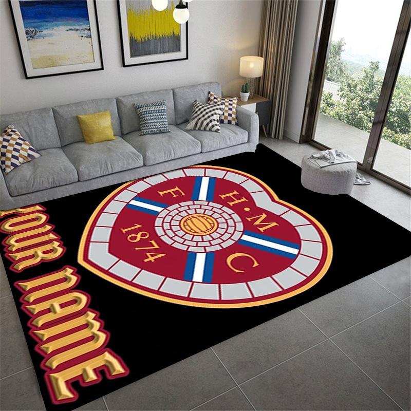 Custom Name Heart of Midlothian Carpet Rug for Living Room Bedroom Home Sofa Decoration,Kids play Non-slip Floor Mat