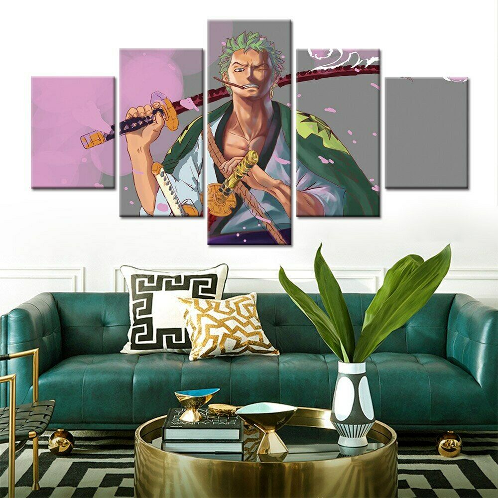 5Pcs Japanese Anime Cartoon Decor Poster Home Decor No Framed 5 Panel Modern Abstract Pictures Paintings HD Print Room Decor
