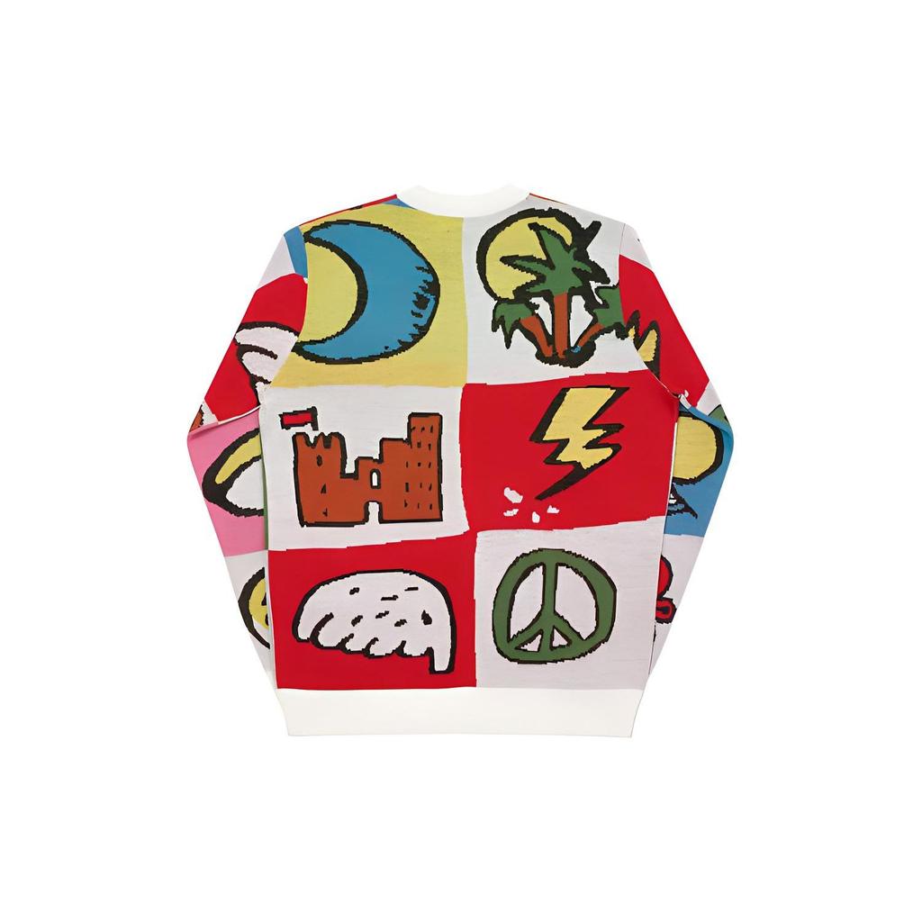 Palace Graphic Sweater Recommended for Gifts Unisex Tops White PAL-SS20-044