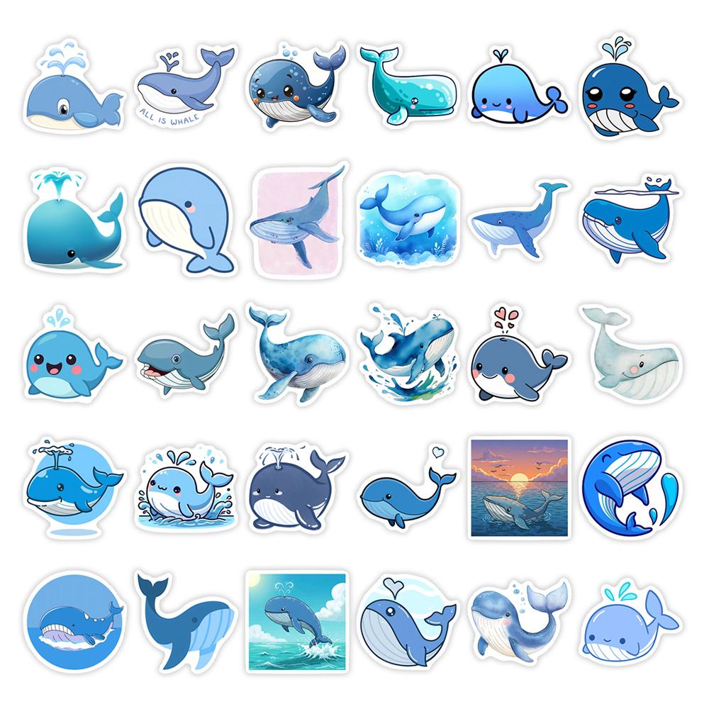 Cute Cartoon Whale Stickers Waterproof Vinyl Decal DIY Decorative Toys Gift for Laptop Phone Water Bottles Scrapbook Journals