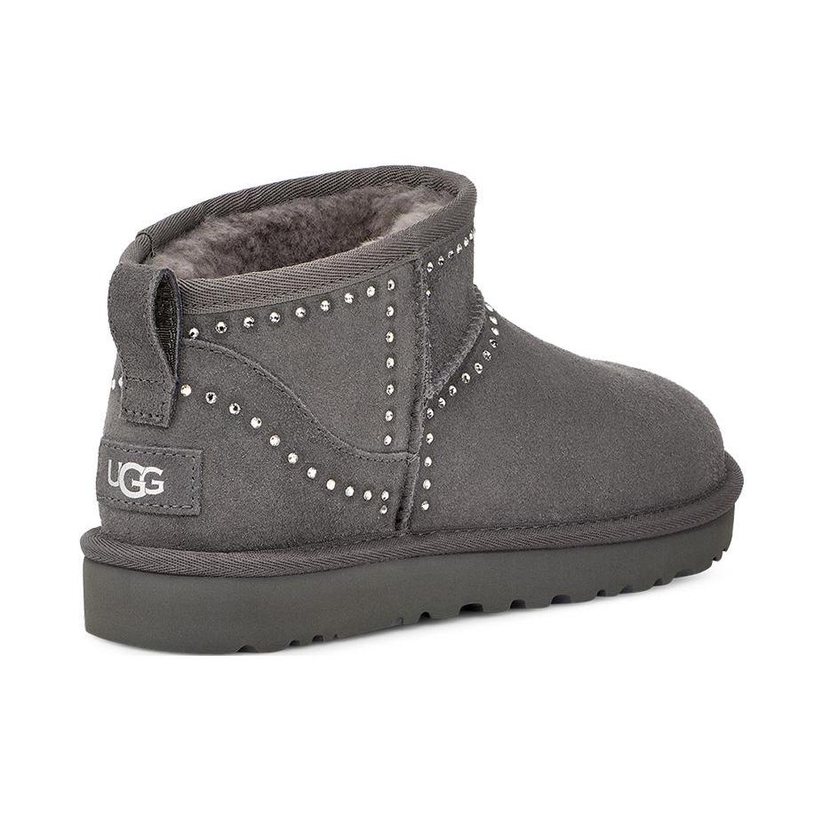UGG Classic Ultra Mini Bling 'Dark Grey' Women's 1119871-CHRC