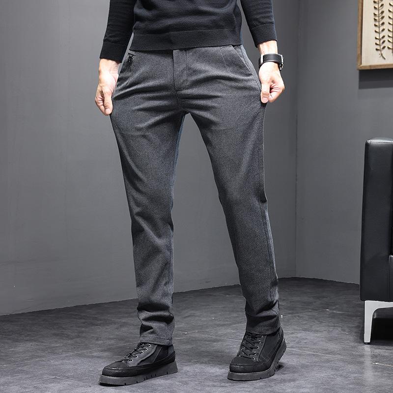 Korean Spring and Autumn New Casual Pants Men's Light Business Straight Tube Pants Men's Elastic Men's Casual Pants Autumn