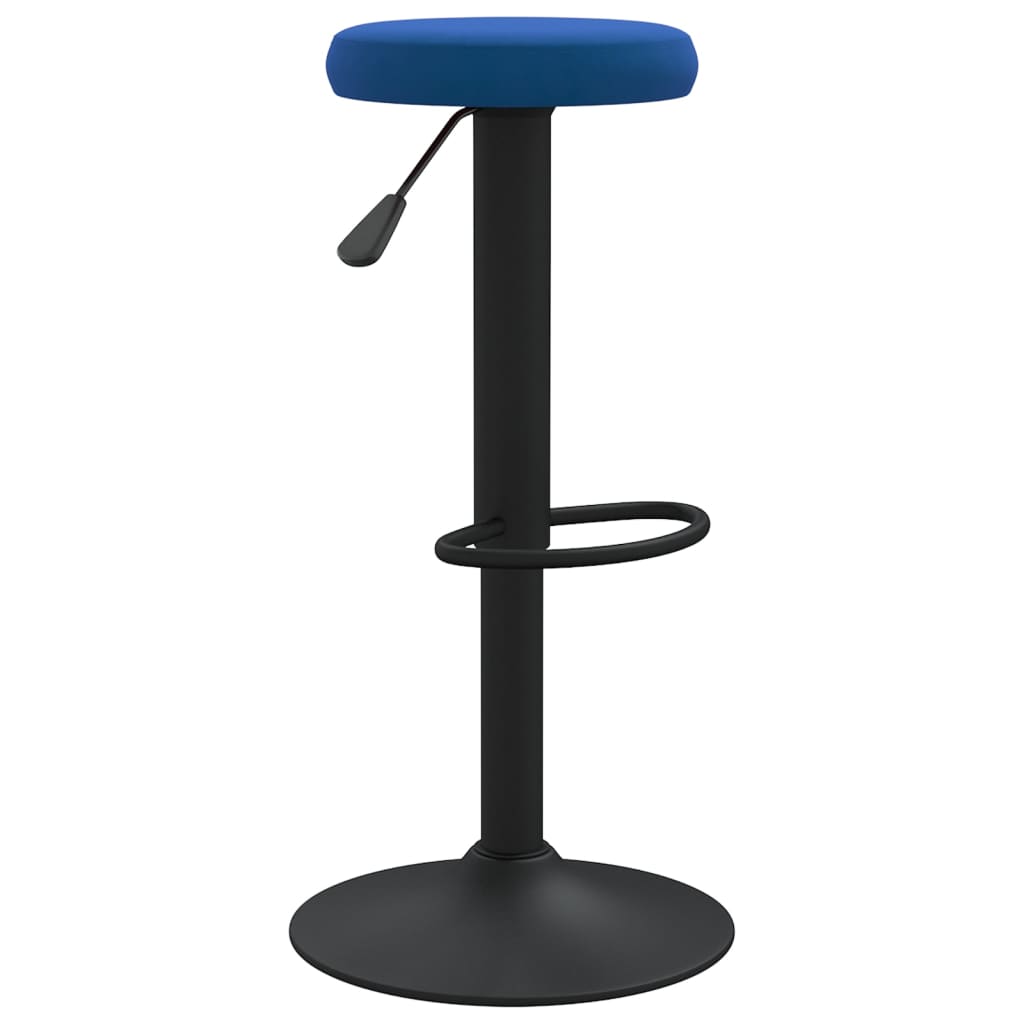 Bar Stool Set 2 Pcs Blue Velvet