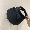 Fine cellulose empty top hat bow casual women's headband topless spring and summer sunshade sun protection duck tongue straw hat