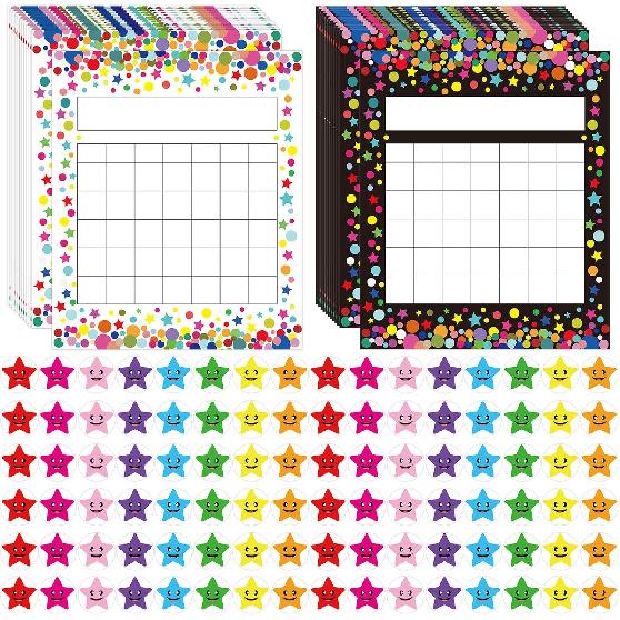 Yoklili 80 Confetti Incentive Chart for Classroom Home with 800 Star Stickers