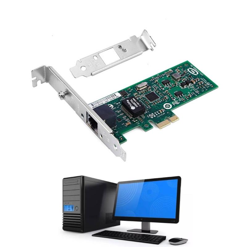 PCI-Express ev1.1 2.5GT Desktop  Adapter 82574L Chip 10/100/1000Mbps thernet-  Card ngle j45