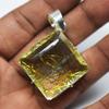 Pandantiv Pătrat Topaz Galben Argint Sterling 925 Natural 84,60 Ct Pietre CERTIFICAT my-346-k