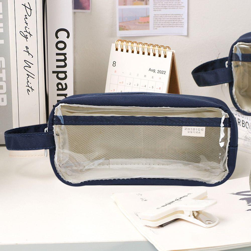 Transparent PVC Pencil Bag Japanese Style Stationery Storage Waterproof Pencil Pouch Cosmetic Bag School Student Supplies New