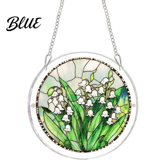 Garden Decorative Suncatcher Acrylic Puzzle Suncatcher Stained Glass Style Window Hanging Sun Catcher Panel DIY Colorful Art Jigsaw for Home Decor