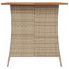 5 Piece Outdoor Dining Set with Cushions Beige Poly Rattan