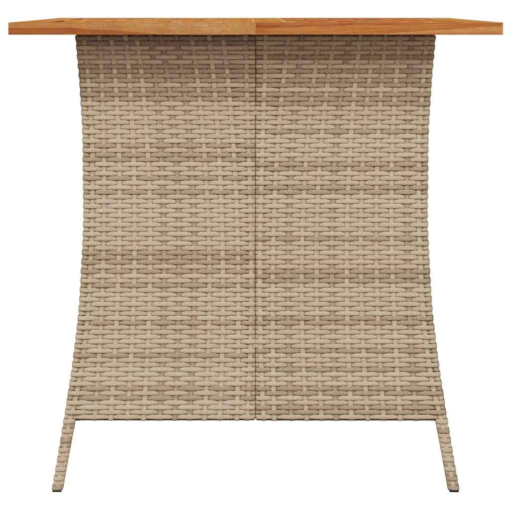 5 Piece Outdoor Dining Set with Cushions Beige Poly Rattan