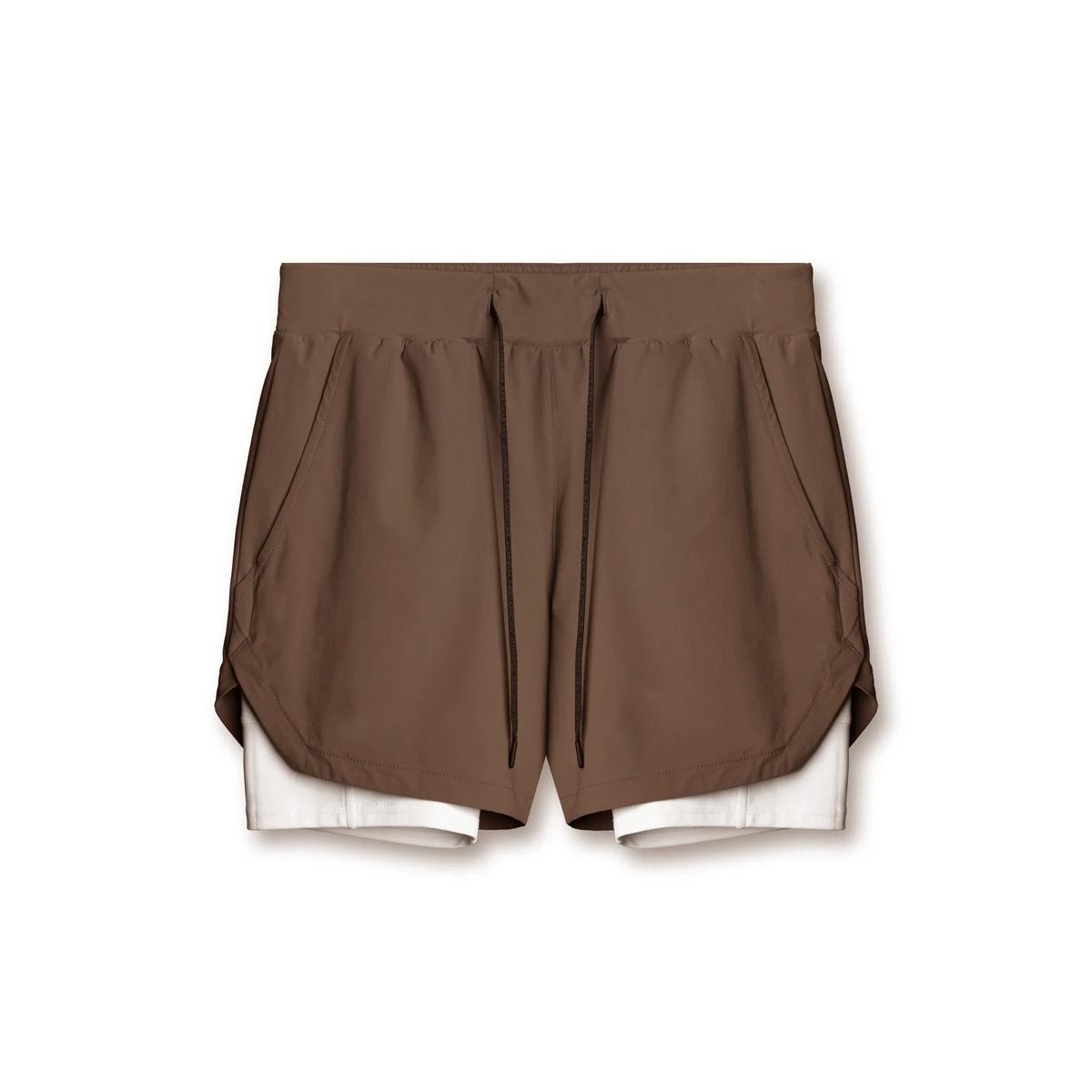 

Летние трендовые спортивные шорты для бега на открытом воздухе, велоспорта, дышащие шорты с двойным слоем для мужчин XXXL