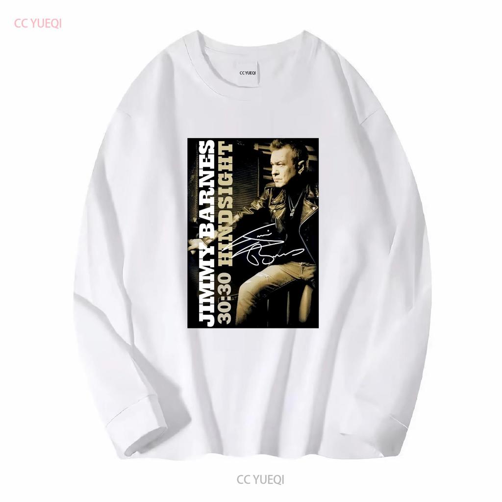 Retro Hindsight JIMMY BARNES T-shirt Svart S 5XL LE371 långa eller korta ärmar vintage Tvättad streetwear designkläder