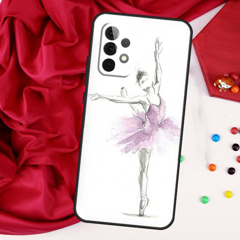 Ballerina Ballet Dancer Girl For Samsung Galaxy A15 A55 A53 A33 A35 A22 A32 A52 A54 A34 A14 A56 A36 A26 A16 A05 A06 Case