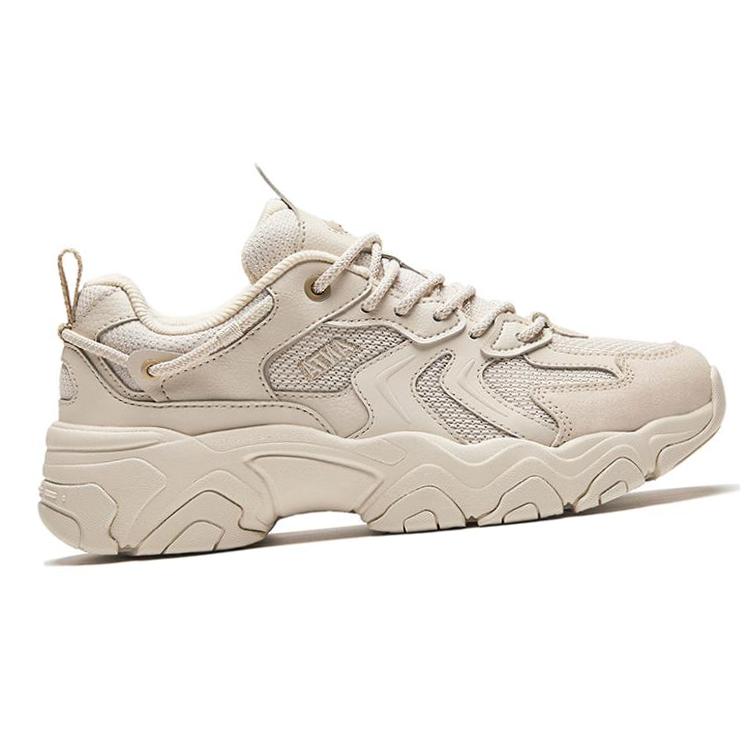 New Anta Wear Resistant Low Top Casual Shoes Women's White Limestone 922348839-3