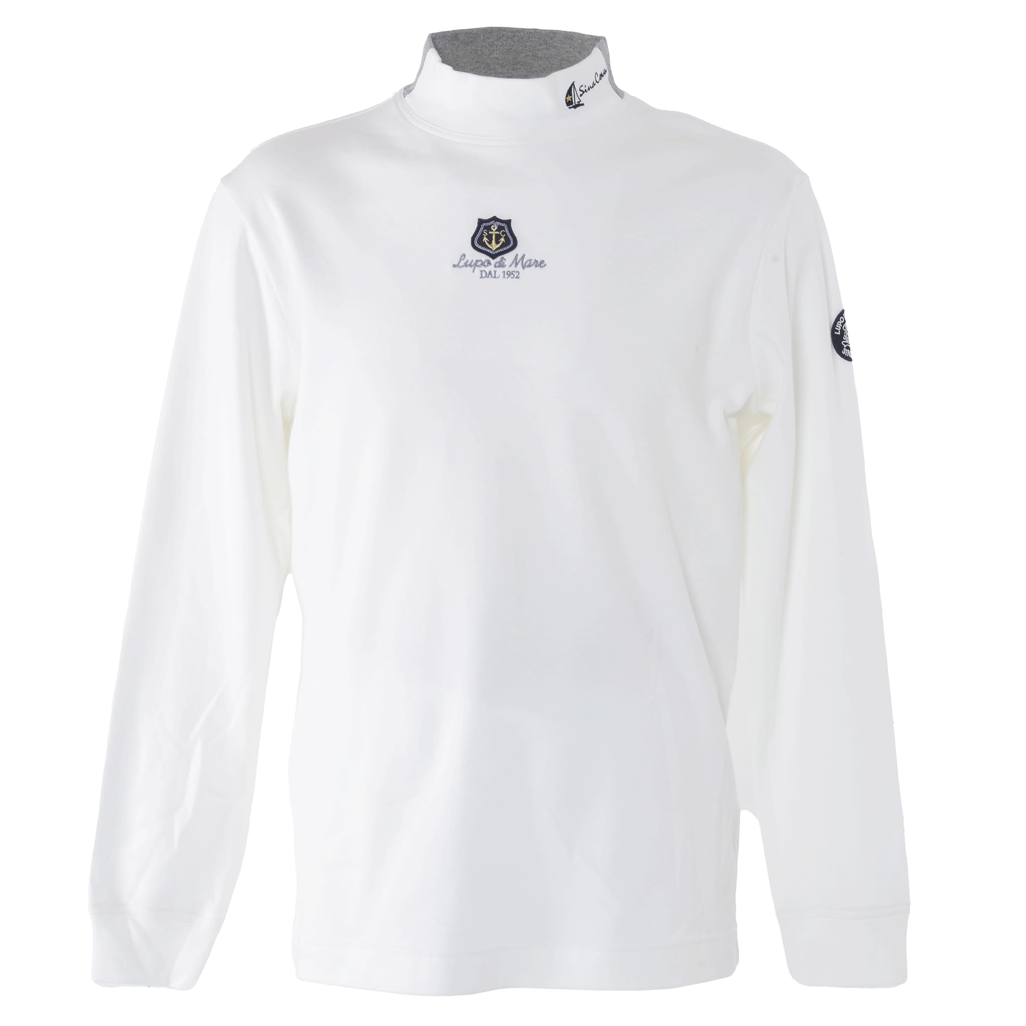 

Sinacova Long Sleeve High Comfortable Embroidered Anchor Size 24210040 Men s T-Shirt, Neck, 100% Cotton, Smooth, Thickness, Logo, Collar,