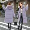Mid-length cotton jacket autumn and winter women's down cotton jacket with hood thickened jacket 2025 Korean version loose plus size padded jacket