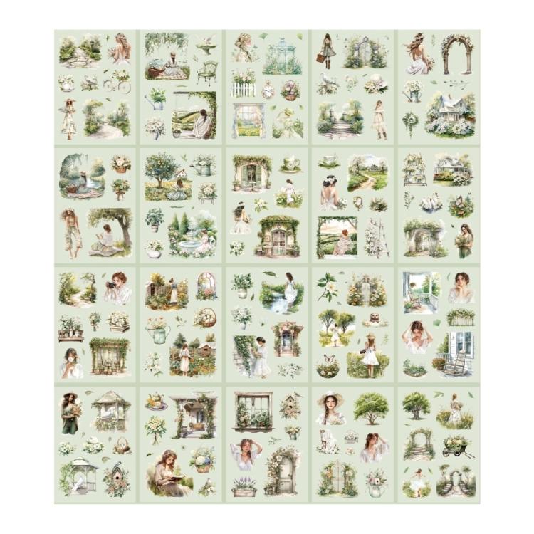 Girl Character Theme Sticker Bottle Sticker Scrapbook Sticker Retro Luggage Sticker Journal Sticker Decorative Sticker