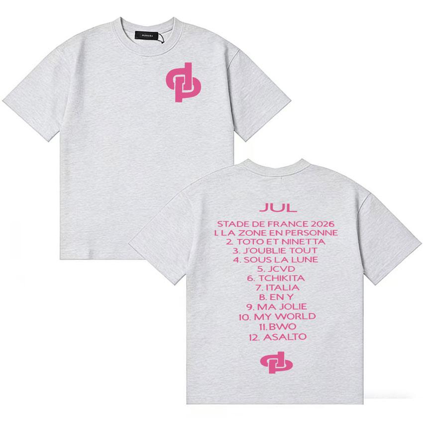 France Rapper Jul 2026 Tour Songs List Tshirts Unisex Women Summer Fashion Oversized Tshirt Cotton Shortsleeved Casual T Shirt