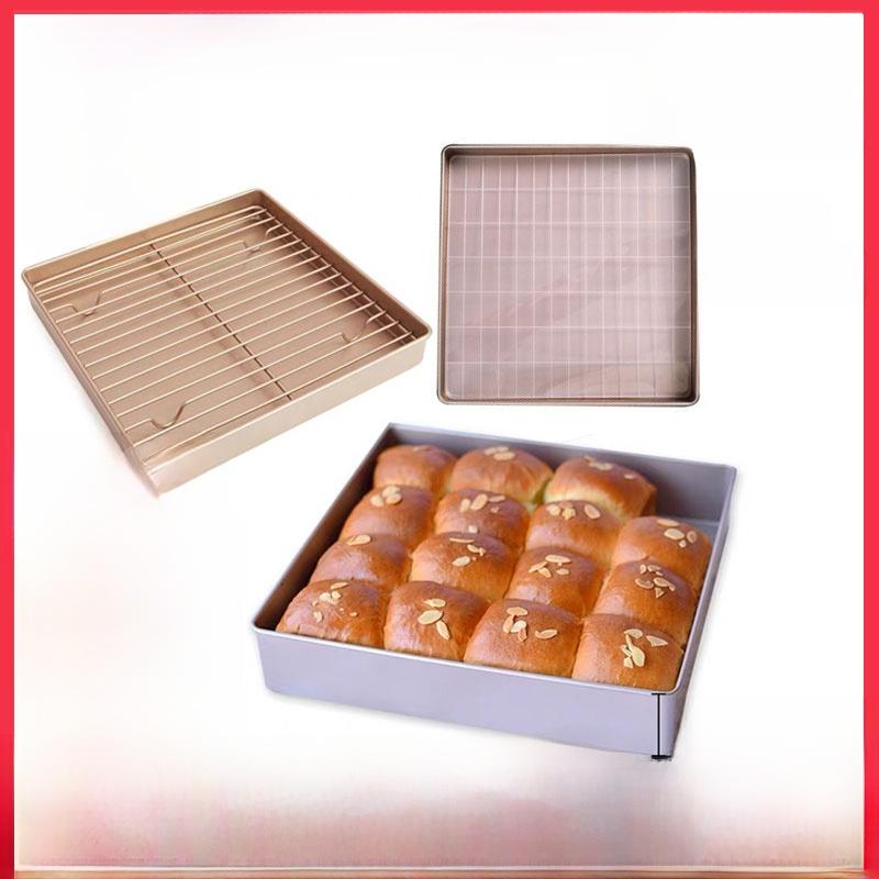 Champagne Gold Baking Tray 6 Inch 8 Inch Inch Square Cake Roll Snowflake Sna Mold Traditional Square Pan Baking Tools