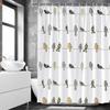 Sexy Woman White Shower Curtains Highland Cow Palm Leaf Ink Flower Bird Polyester Fabric Washable Bathroom Decor Bath Curtain