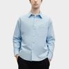 Fila Solid Woven Fashion Casual Long Sleeve Shirt Unisex Shirts Bian-Blue F11U415401F-BU