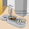 Cat Bowl Pet Feeder Anti-Tip Double Bowl Large Diameter Integrated Cat Bowl Made Of PP+PC Material with Drinking Fountain