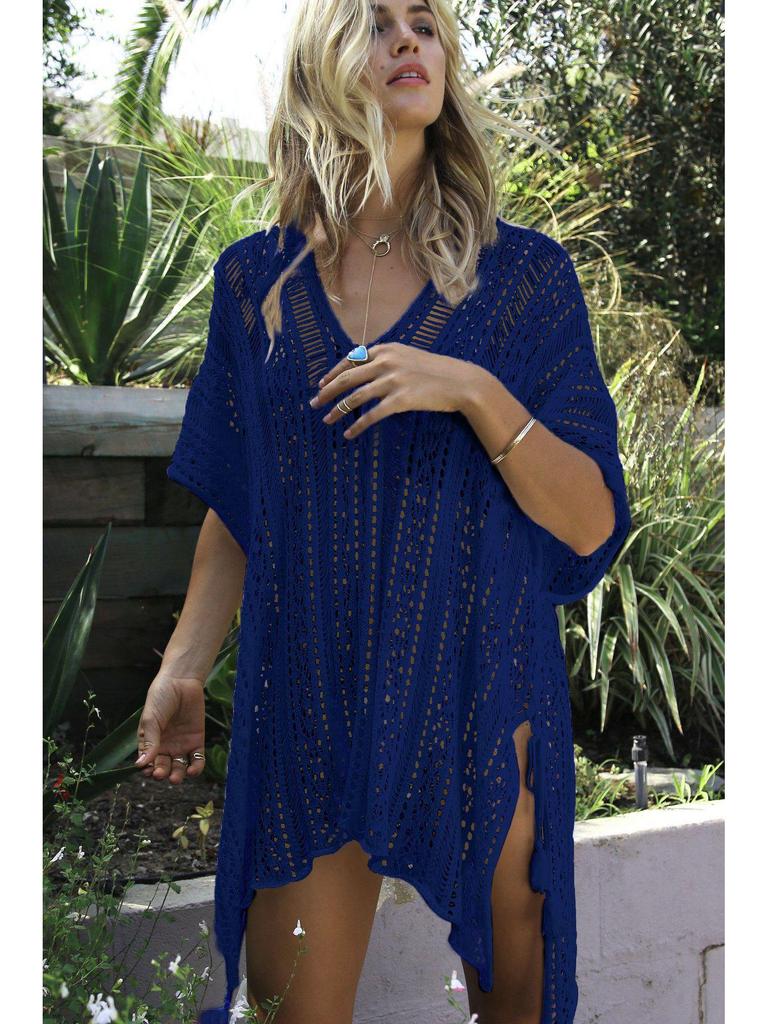 2023 Summer Women's Sun Protection Knit Beach Cover-Up Shirt