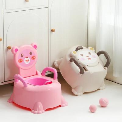 Pot d'apprentissage en forme d'ours pour tout-petits - Siège de toilette amovible pour bébé Design dessin animé Antidérapant Usage domestique pour les 1-3 ans