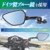 Tanax Napoleon Shark Mirror 1B Motorcycle Mirror [Blue Mirror] Right Side, 10mm Standard-to-Reverse Thread Bolt Included, AOS-104-10BR
