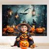 Halloween Party Backdrops Bats Ghost Pumpkins Kids Adult Child Baby Photocall Evil Witch Bats Retro Photography Backgrounds