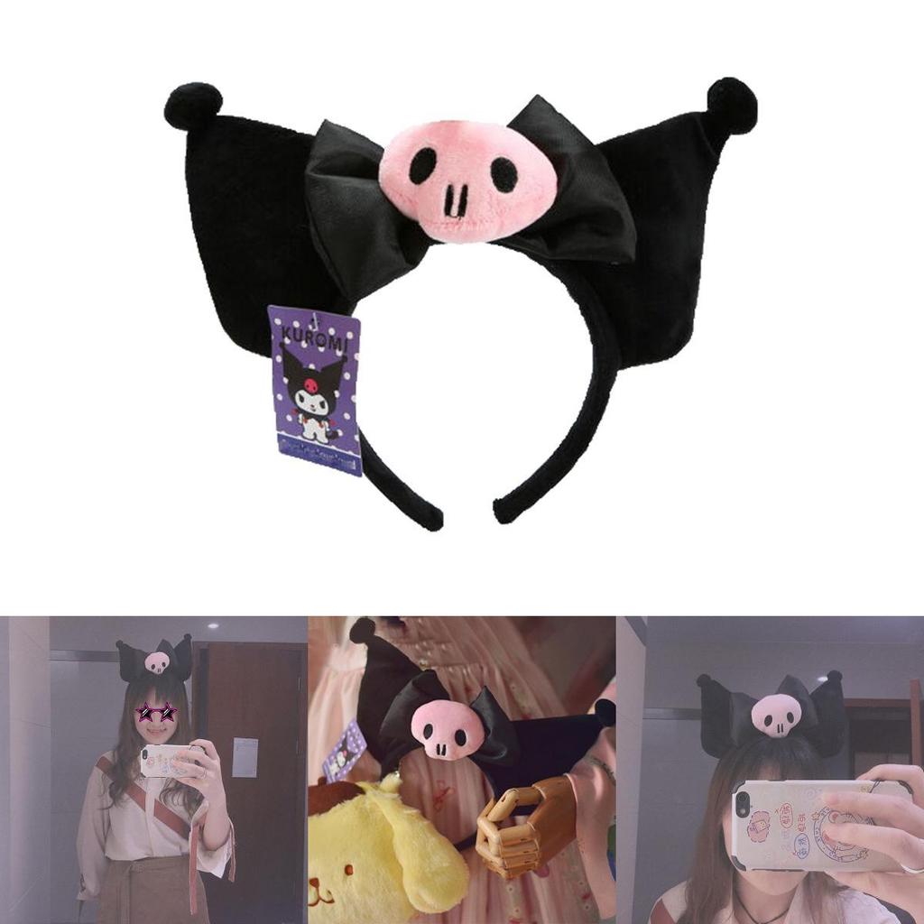 Roztomilá čelenka s oušky Kuromi Plyšová čelenka Do Kawaii kostýmu a Cosplay Dárky Pro Dívky
