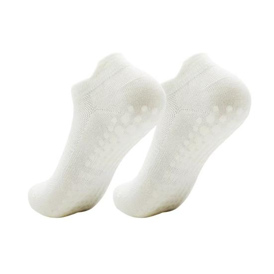 

1 Pair Women Sport Socks Anti-slip Bottom Cotton Yoga Socks Moisture-wicking Comfortable Stretchy Athletic Socks білий