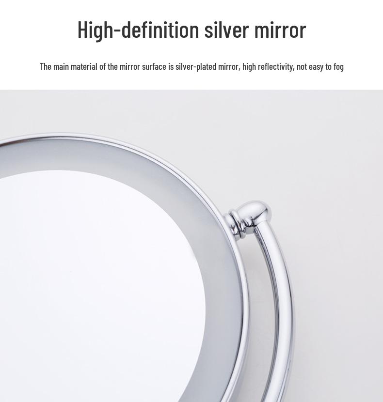 Wall-Mounted LED Touch Makeup Mirror with Recessed Wiring, Telescopic Fold, for Hotel Bathrooms
