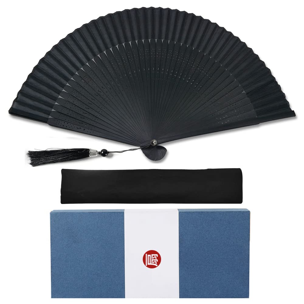 Folding Stylish and Gift Box Perfect as a Gift for Kabuki Fireworks Summer or to Protect Yourself from Extreme Heat [Fipiifly] Men's Fan, High-Quality