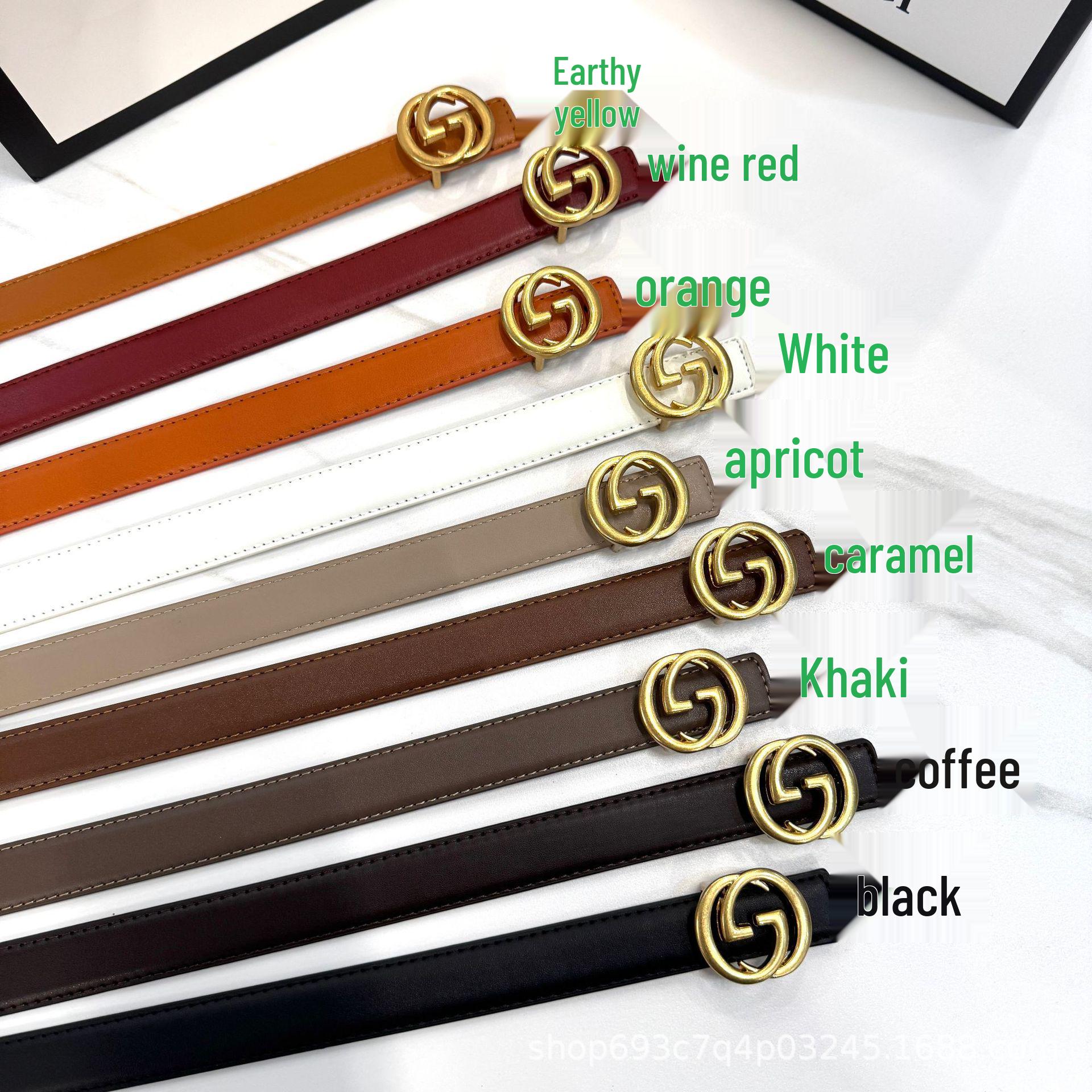 Женский кожаный ремень 2,5 см - Серия  Дофамин , 36 универсальных стилей с пряжкой-печенькой 100cm