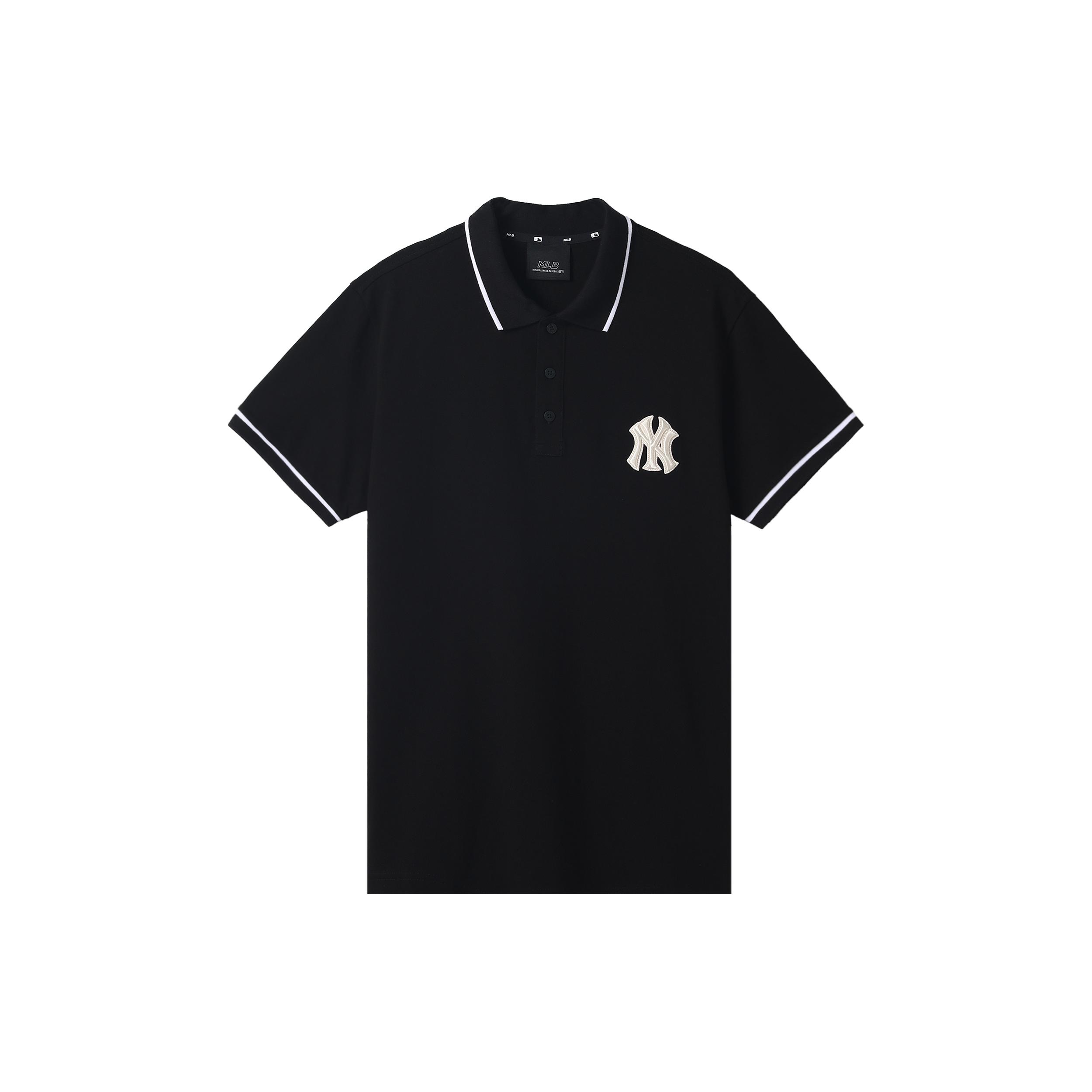 MLB Polo Shirts Unisex Black Polo Collar Moderate Straight Fit 31TSQ2131-50L XL