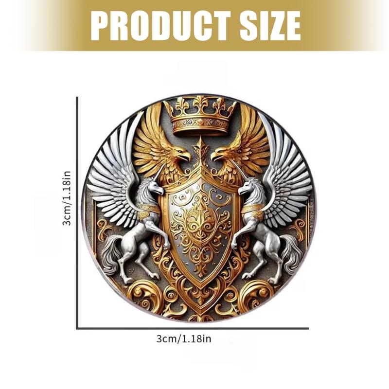 Broche Faucons en Acier Inoxydable Premium Style Gothique Double Tête Broche de Reverber pour Décoration Robuste