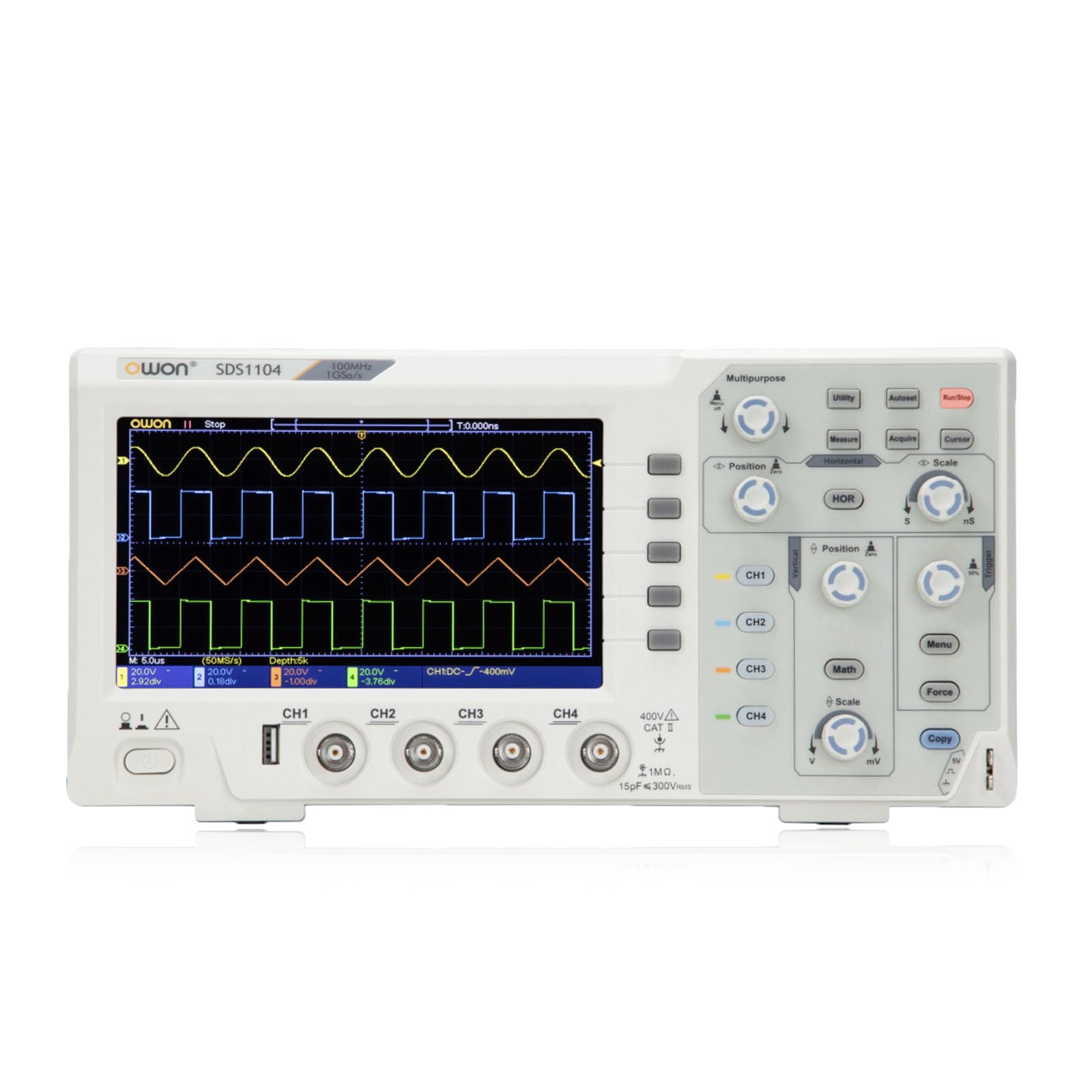 

OWON SDS1104 Oscilloscope Thin Lightweight 4 Channel 100MHz Band Year Instruction Manual 1Gs/s [] [3 Warranty] [Japanese Compatible]