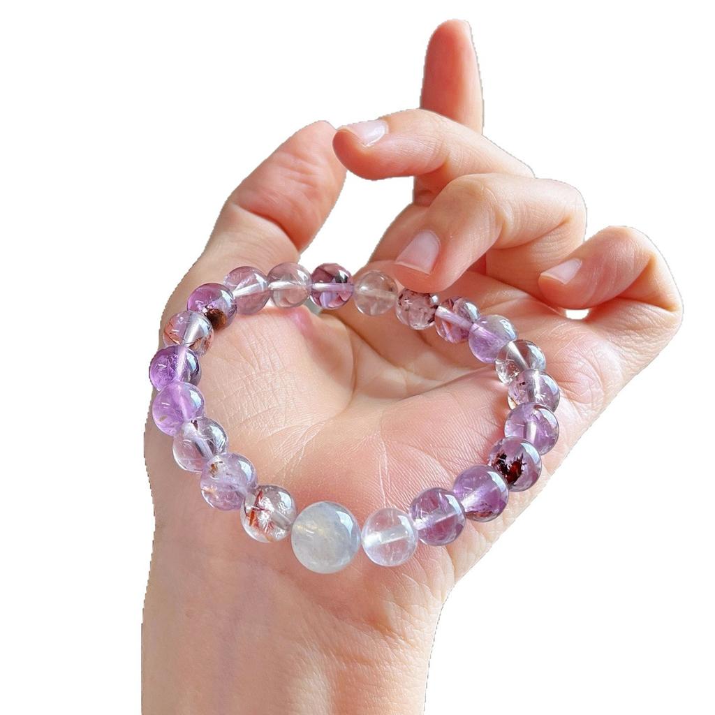 8Mm Natural Purple Ghost Moonstone Design Bracelet