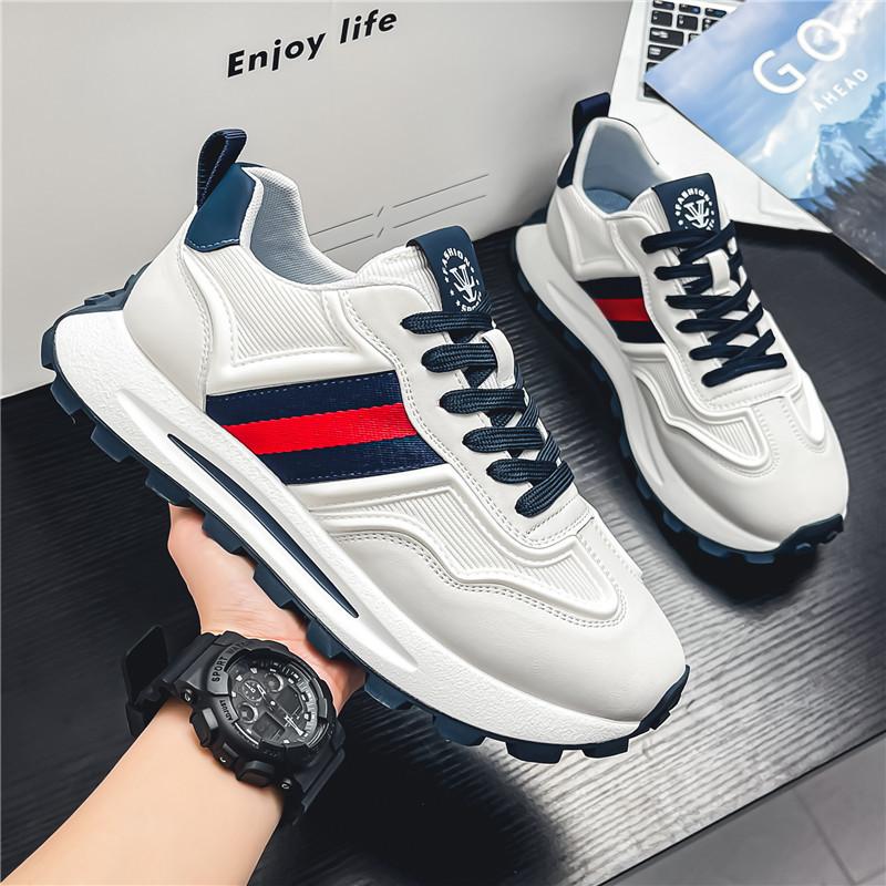 Luxury 2024 Spring and Autumn New Thick Sole Elevated Men's Casual Shoes Outdoor Versatile Breathable Running and Sports Shoes