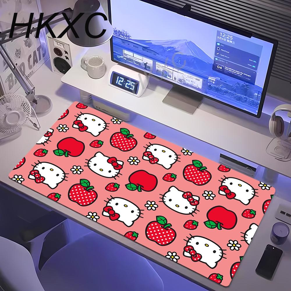 Game Mat Hello Kitty Leather Mouse Pad Oversized Cute Cartoon Girl Desk Pad Office Computer Keyboard Desktop Protective Desk Mat